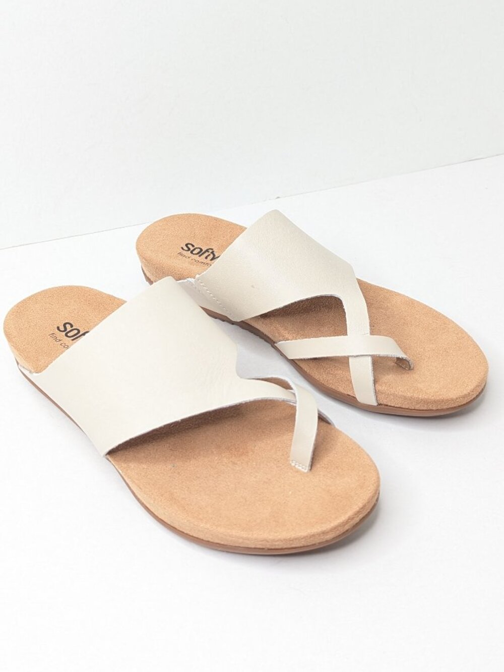 Softwalk Blaine Casual Sandals Ivory Leather Womens 9